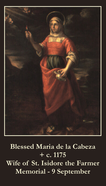 Blessed Maria de la Cabeza  Prayer Card